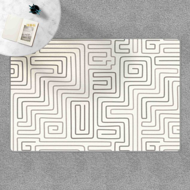 Teppich grau Labyrinth Muster in Grau