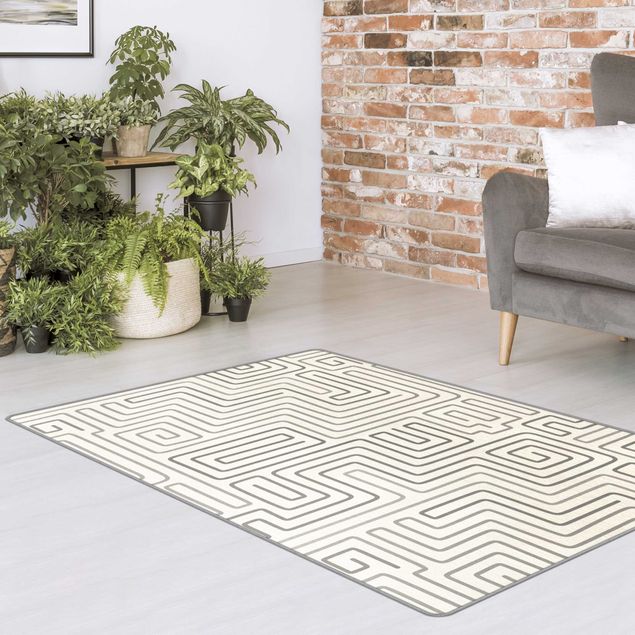 Teppiche Labyrinth Muster in Grau