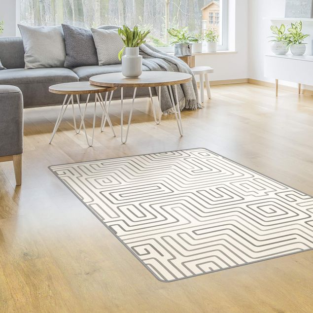 Große Teppiche Labyrinth Muster in Grau