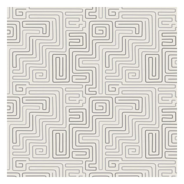 Fototapete Schlafzimmer Grau Labyrinth Muster in Grau