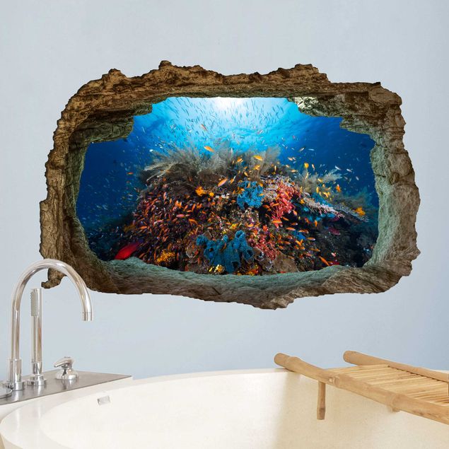 Wandtattoo 3D Lagune Unterwasser