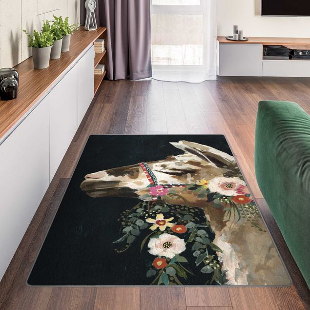 Teppiche Lama mit Blumenschmuck II