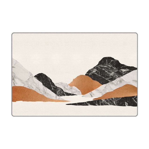 Teppich Natur Landschaft in Marmor und Kupfer II