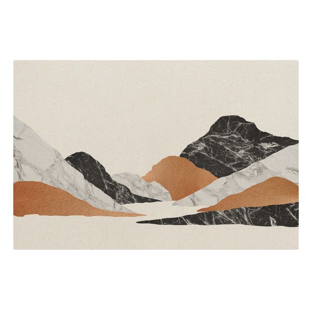 Leinwandbilder Natur Landschaft in Marmor und Kupfer II