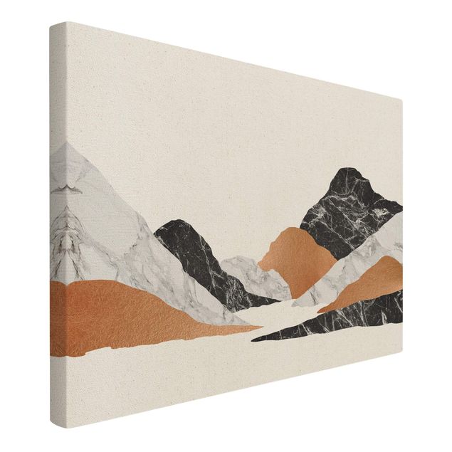 Leinwand Kunstdruck Landschaft in Marmor und Kupfer II