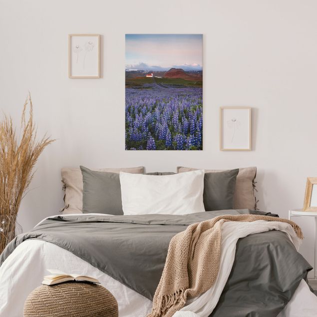 Wandbilder Wohnzimmer modern Lavendelfeld in Frankreich