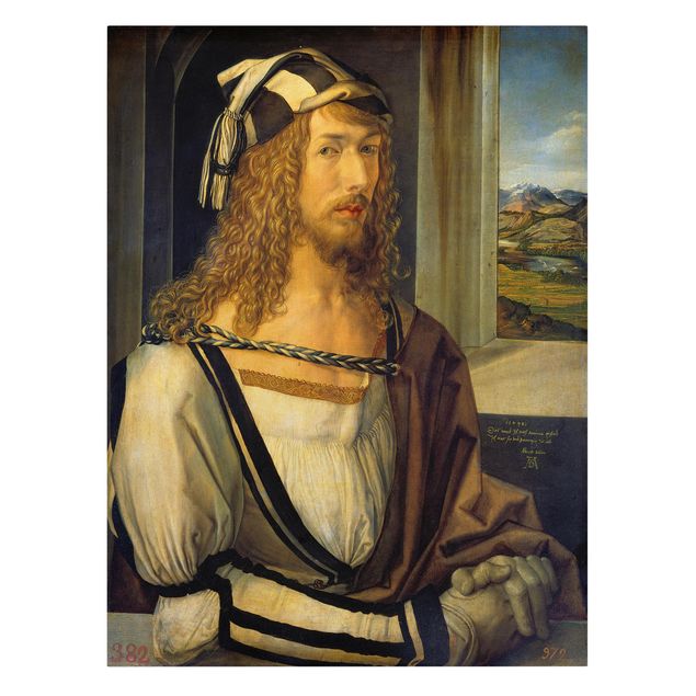 Schöne Wandbilder Albrecht Dürer - Selbstbildnis mit Landschaft