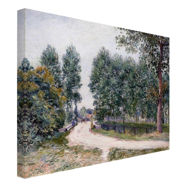 Leinwandbild - Alfred Sisley - Die Straße nach Saint-Mammes - Am Morgen - Quer 4:3