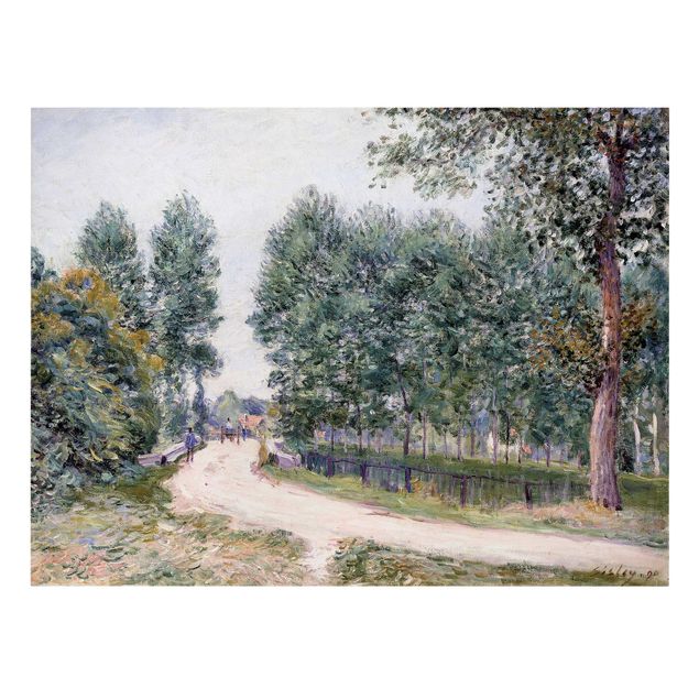 Leinwandbild - Alfred Sisley - Die Straße nach Saint-Mammes - Am Morgen - Quer 4:3