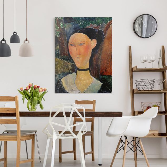 Leinwand Kunstdruck Amedeo Modigliani - Junge Frau