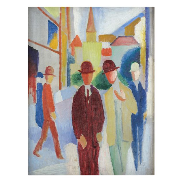 Kunstdrucke auf Leinwand August Macke - Helle Straße mit Leuten