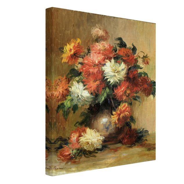 Leinwandbild Kunstdruck Auguste Renoir - Stillleben mit Dahlien