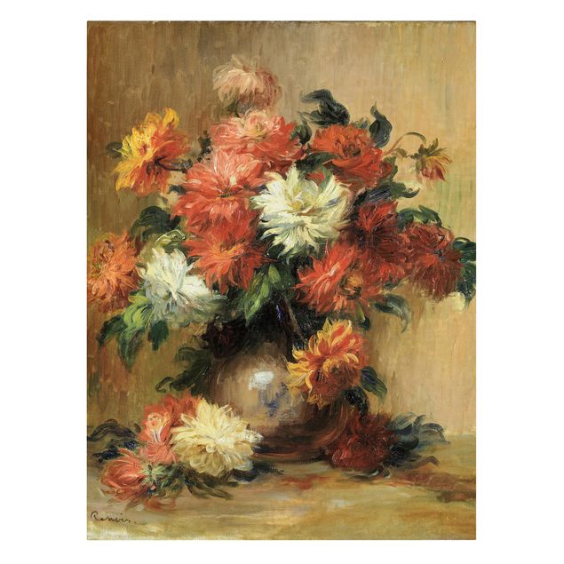 Stillleben Leinwand Auguste Renoir - Stillleben mit Dahlien