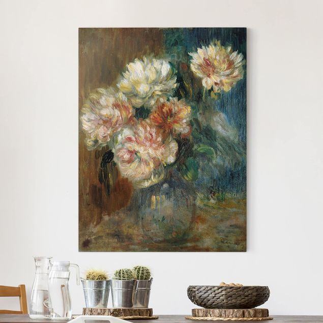 Leinwand Bilder XXL Auguste Renoir - Vase Pfingstrosen