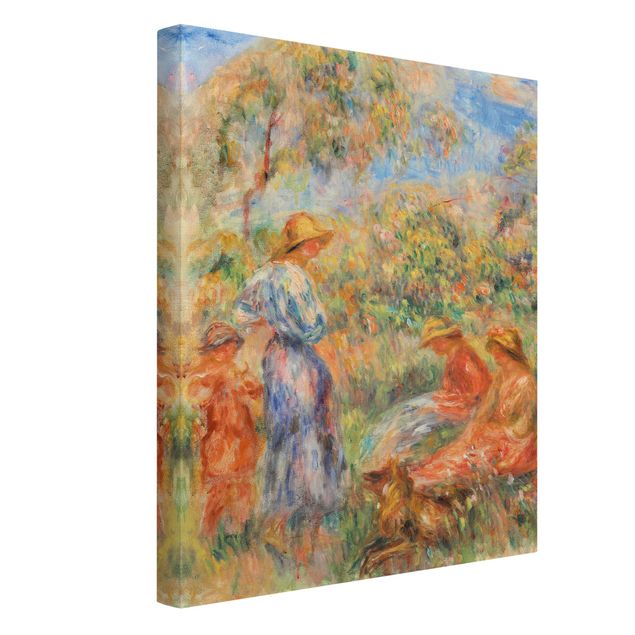 Leinwand Kunstdruck Auguste Renoir - Landschaft mit Frauen und Kind