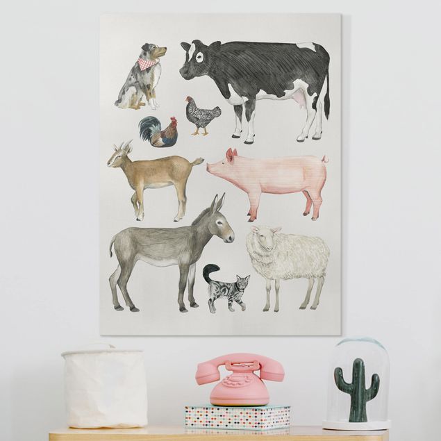 Wandbilder Tiere Bauernhof Tierfamilie I