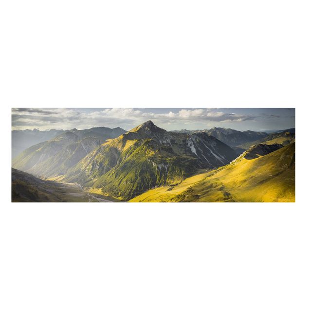 Tirol im und Berge Querformat Bilderwelten in 3:2 der Alpen | Leinwandbild Tal Lechtaler