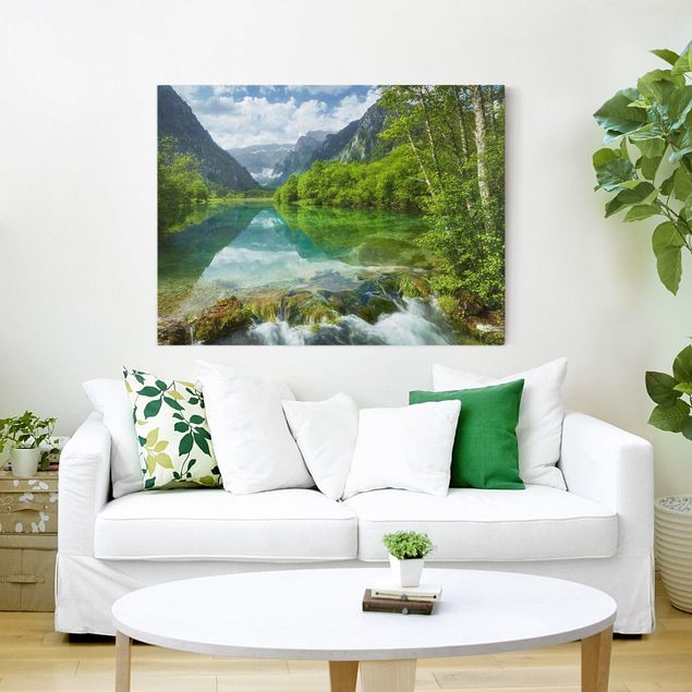 Wandbilder Natur Bergsee mit Spiegelung