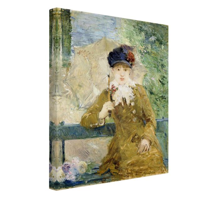 Moderne Leinwandbilder Wohnzimmer Berthe Morisot - Dame mit Sonnenschirm