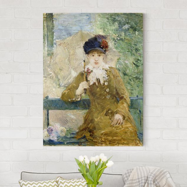 Leinwand Bilder XXL Berthe Morisot - Dame mit Sonnenschirm