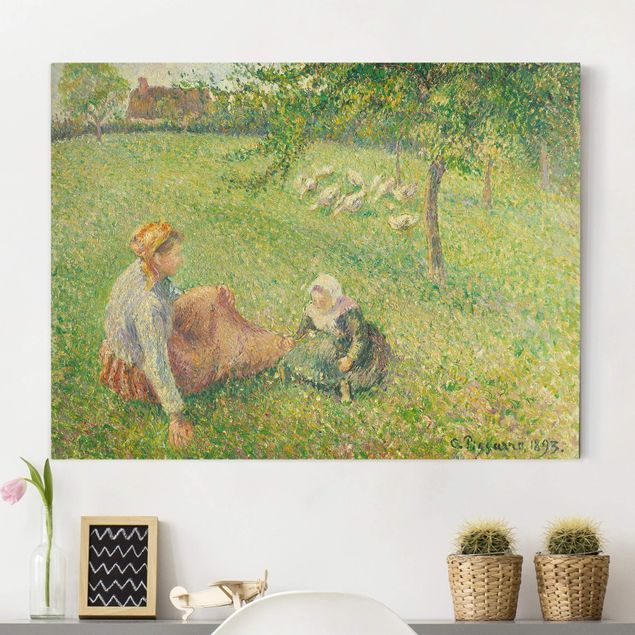 Leinwand Bilder XXL Camille Pissarro - Gänsehirtin