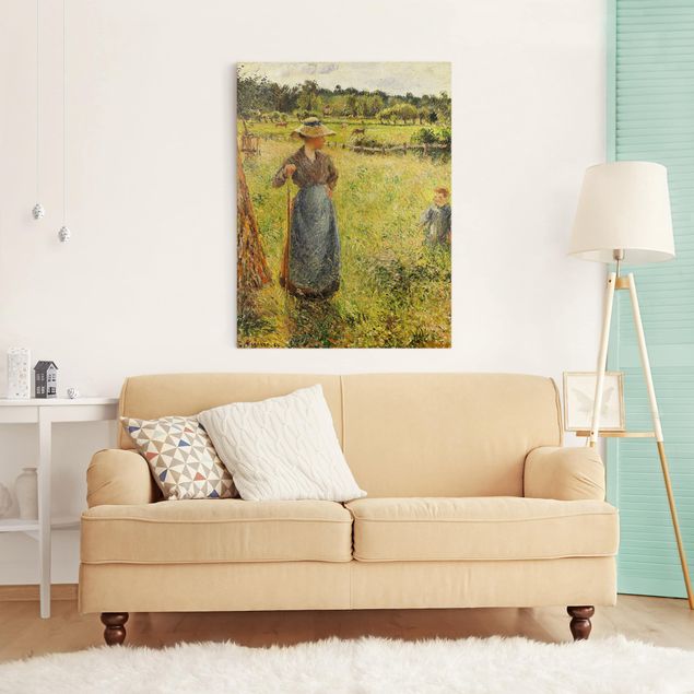 Kunstdrucke Impressionismus Camille Pissarro - Die Heumacherin