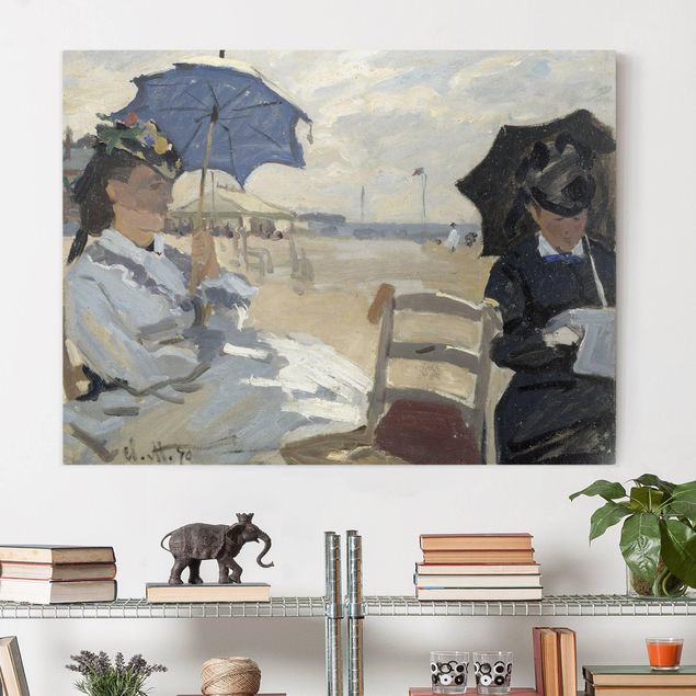 Leinwand Bilder XXL Claude Monet - Strand von Trouville