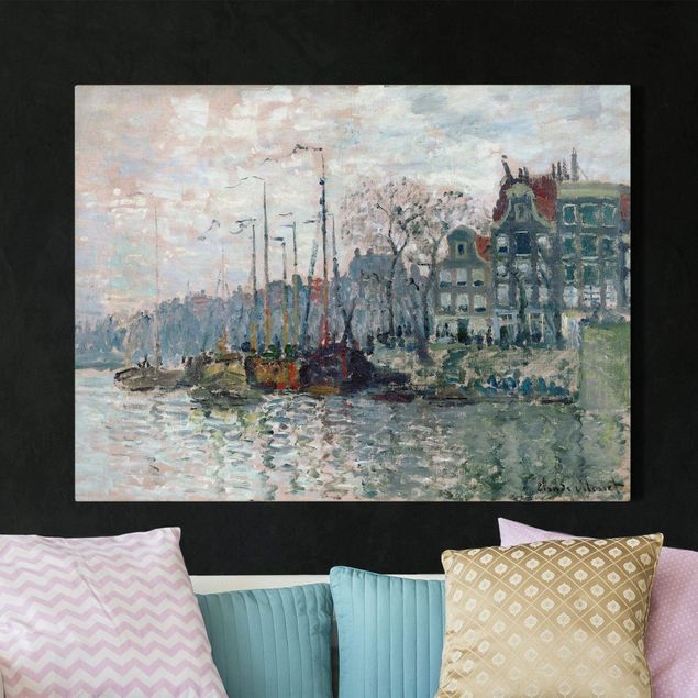 Leinwand Bilder XXL Claude Monet - Kromme Waal Amsterdam