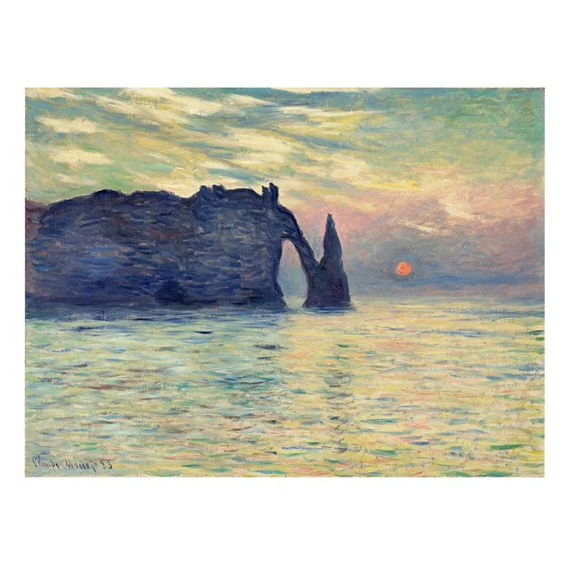 Wandbilder Natur Claude Monet - Felsen Sonnenuntergang