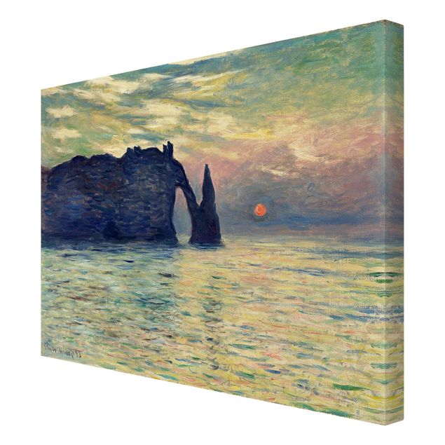 Leinwandbilder Strand und Meer Claude Monet - Felsen Sonnenuntergang