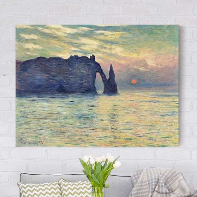 Wandbilder XXL Claude Monet - Felsen Sonnenuntergang