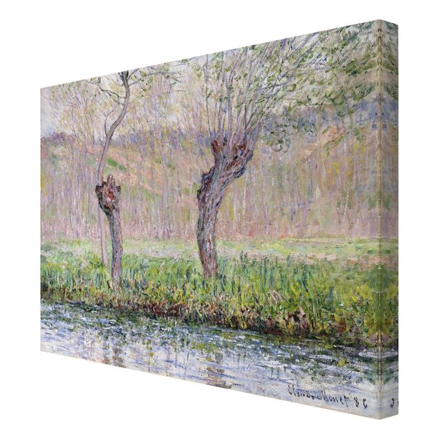 Wandbilder Wohnzimmer modern Claude Monet - Weidenbäume Frühling