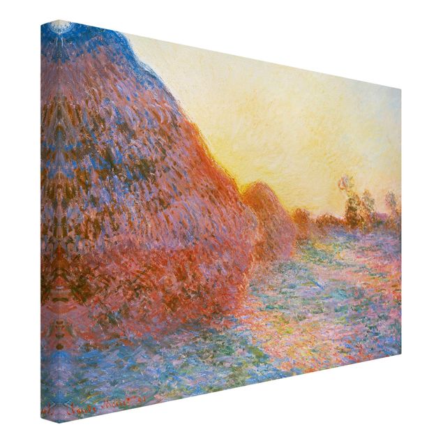Leinwand Sonnenuntergang Claude Monet - Strohschober