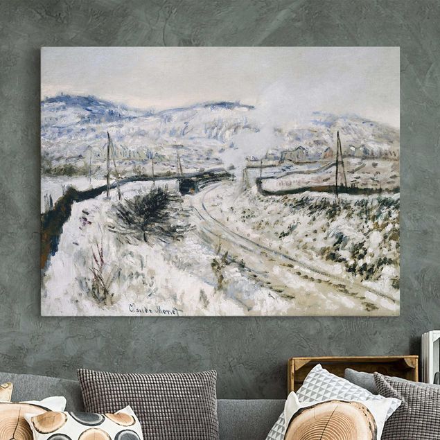 Wandbilder XXL Claude Monet - Zug im Schnee