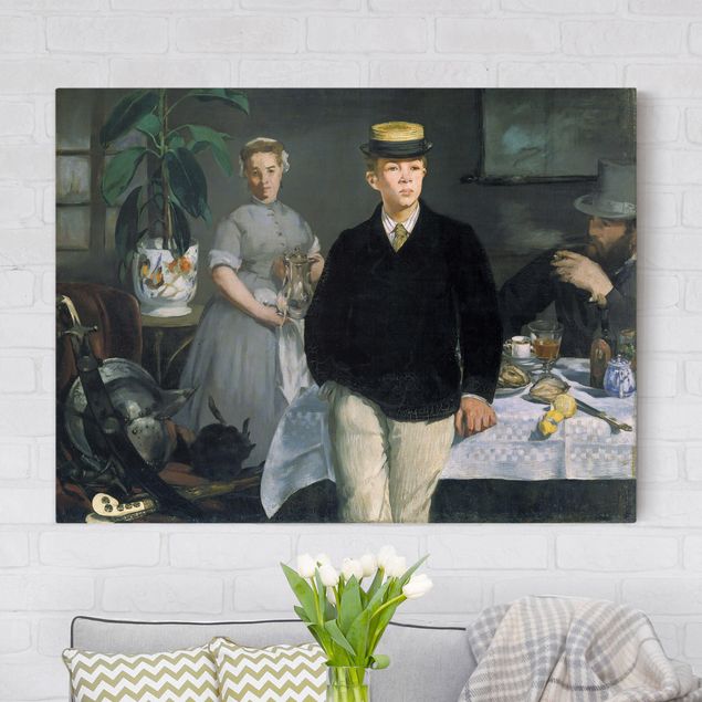 Leinwand Bilder XXL Edouard Manet - Frühstück im Atelier