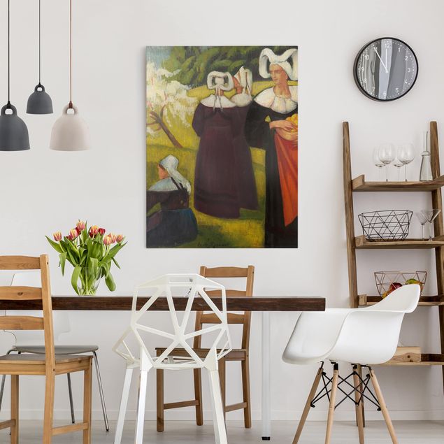 Moderne Leinwandbilder Wohnzimmer Emile Bernard - Apfelpflückerinnen in Pont-Aven