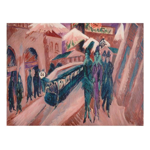 Kunstdruck Kirchner Ernst Ludwig Kirchner - Leipziger Straße mit Bahn