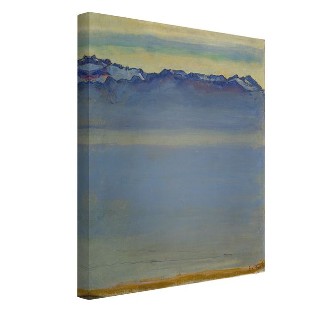 Leinwand Kunstdruck Ferdinand Hodler - Genfer See mit Alpen