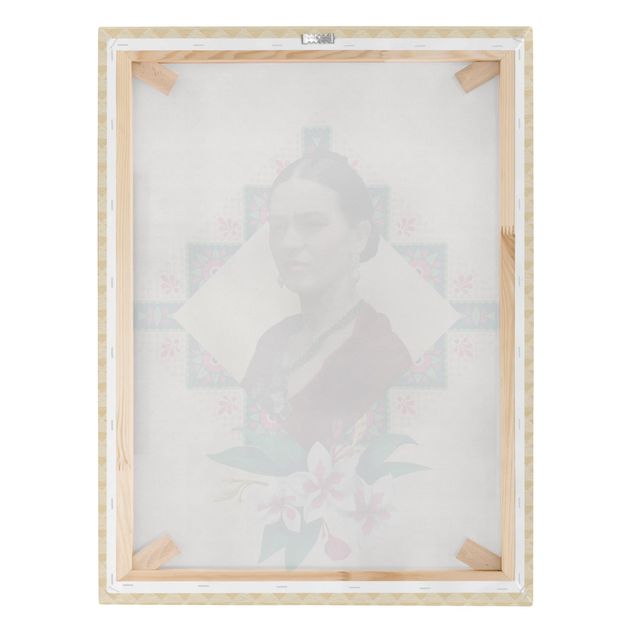 Bilder auf Leinwand Frida Kahlo - Blumen und Geometrie