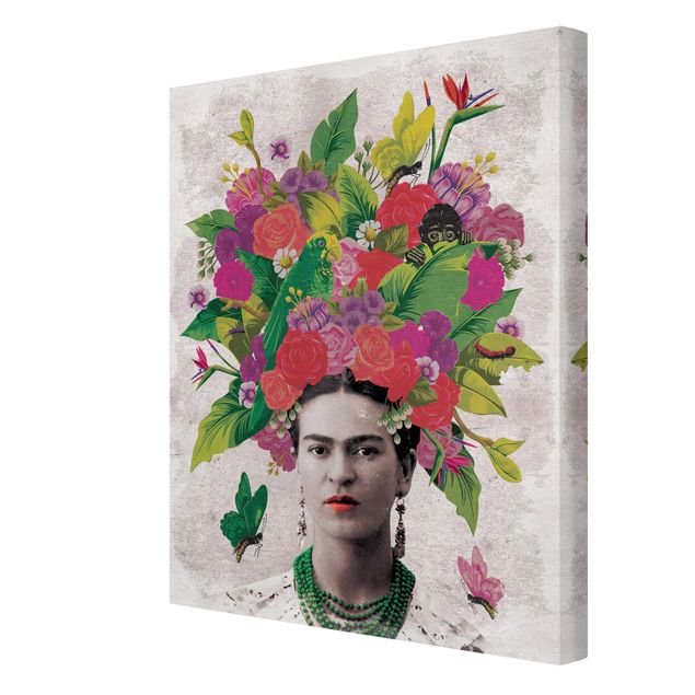 Schöne Wandbilder Frida Kahlo - Blumenportrait