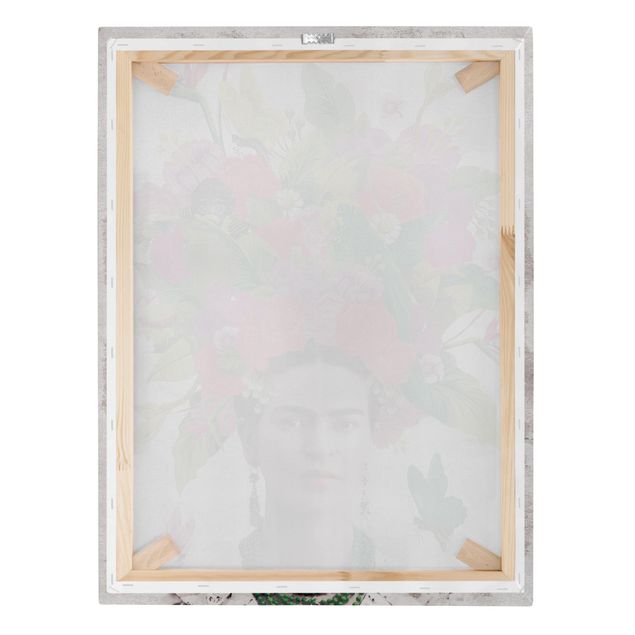 Bilder auf Leinwand Frida Kahlo - Blumenportrait