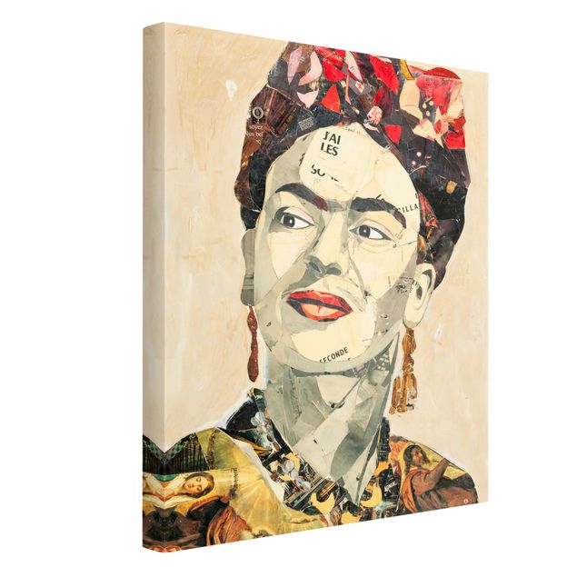 Moderne Leinwandbilder Wohnzimmer Frida Kahlo - Collage No.2