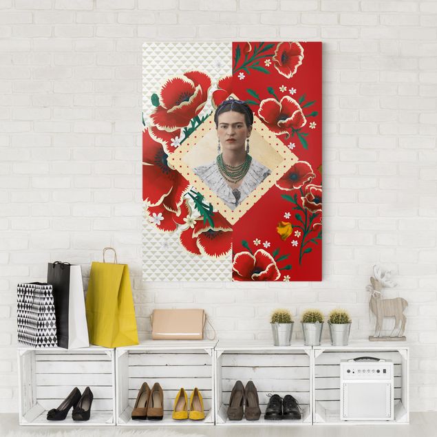 Leinwand Kunstdruck Frida Kahlo - Mohnblüten