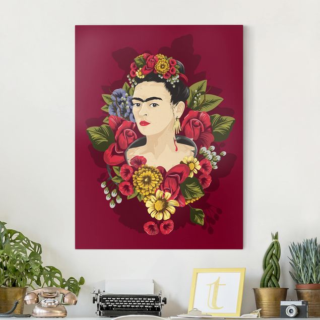 Leinwandbilder XXL Frida Kahlo - Rosen