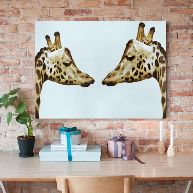 Leinwandbilder Giraffe Giraffes in Love