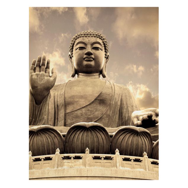 Schöne Leinwandbilder Großer Buddha Sepia
