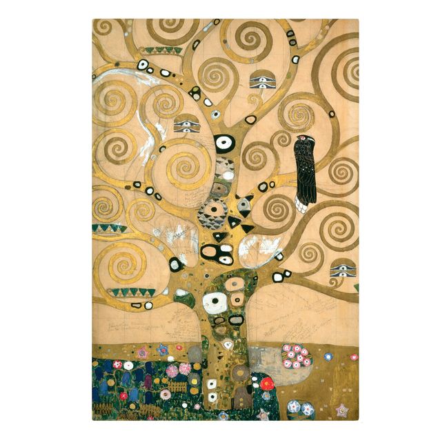 Leinwandbild Gustav Klimt - Kunstdruck Der Lebensbaum - Hoch 2:3 -Jugendstil