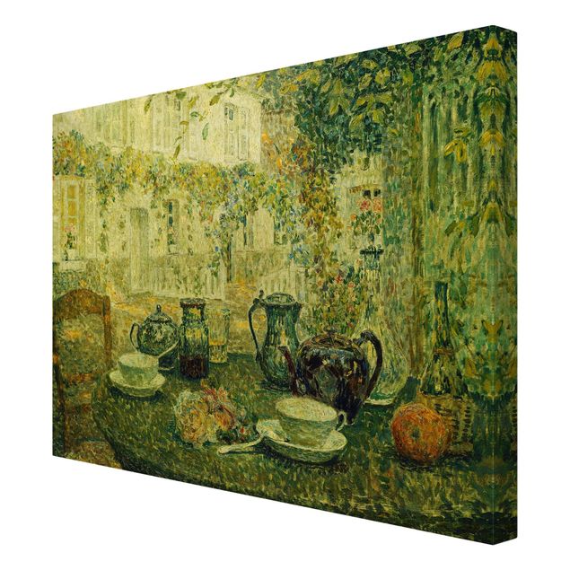 Wandbilder Henri Le Sidaner - Kaffeegeschirr auf einem Steintisch