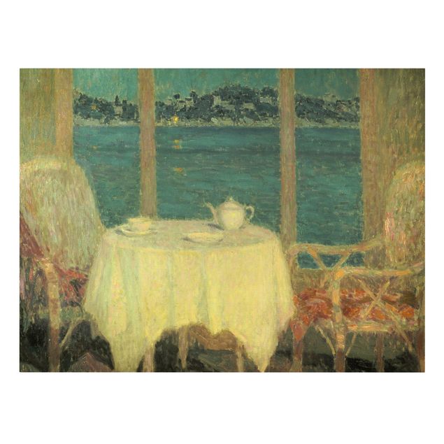 Leinwandbild Kunstdruck Henri Le Sidaner - Terrasse am Meer