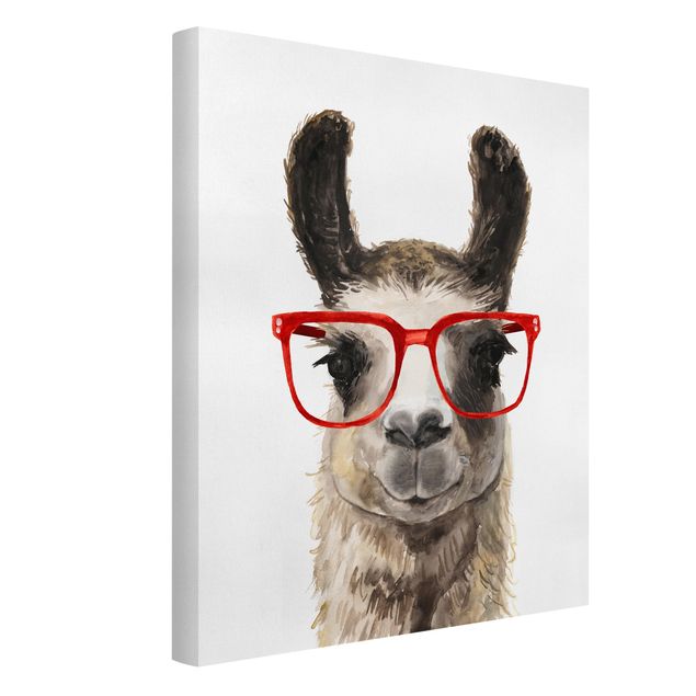 Schöne Wandbilder Hippes Lama mit Brille II